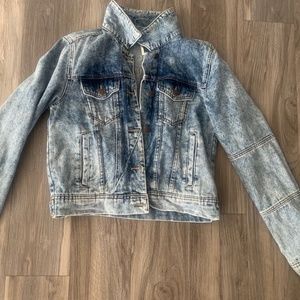 Free People Acid Wash Jean Jacket - small